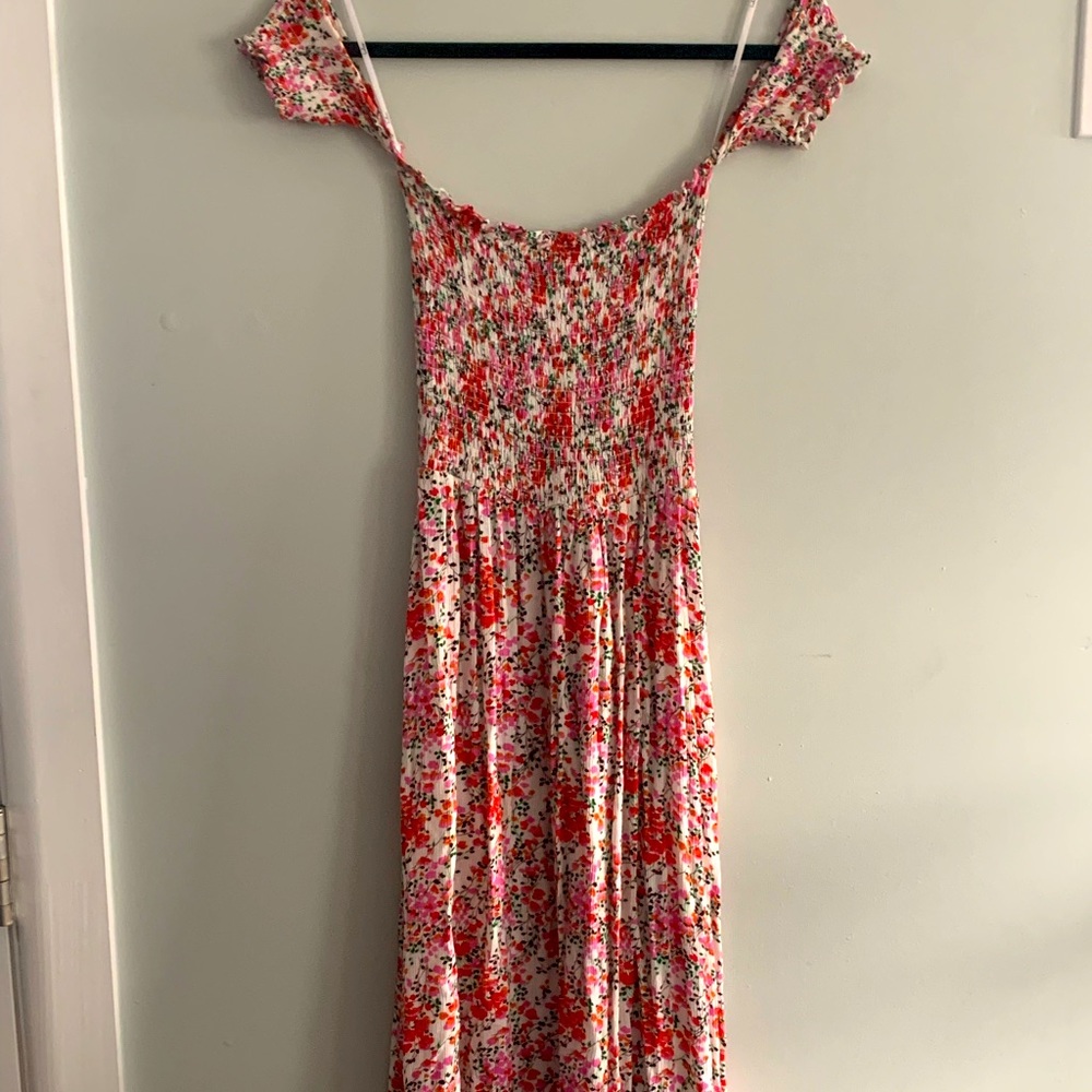 Lulus off the shoulder floral sundress